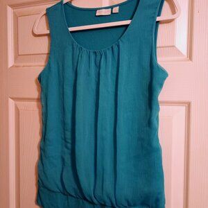 New York & Co Stretch Blue Sleeveless Top Sz M Womens